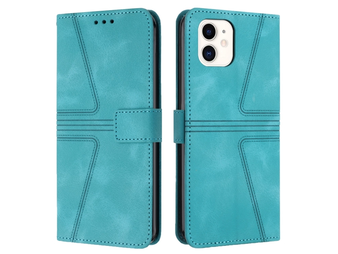 Capa De Couro Para Iphone 12 Pro - Triangular - Cor Sólida