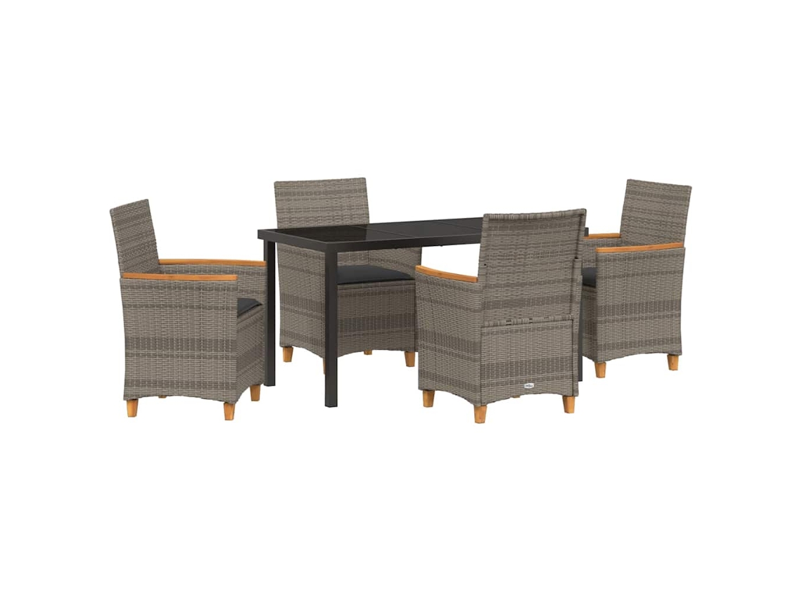 Maison Exclusive - Conjunto De Jantar Para Jardim 5 Pcs Cinzeto Vime Pe