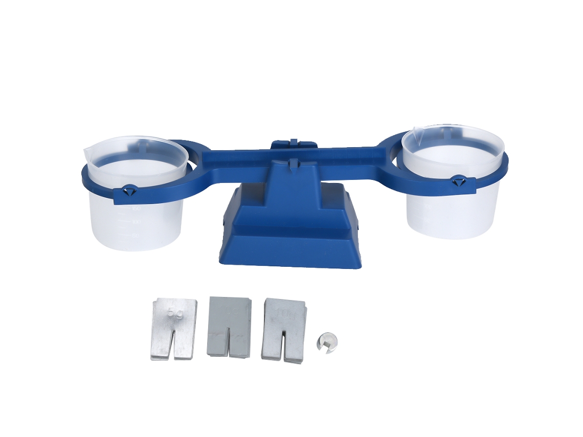 Balança Simples 200g/1g Equipamento Educacional Física Escolar com Pesos e Cursor