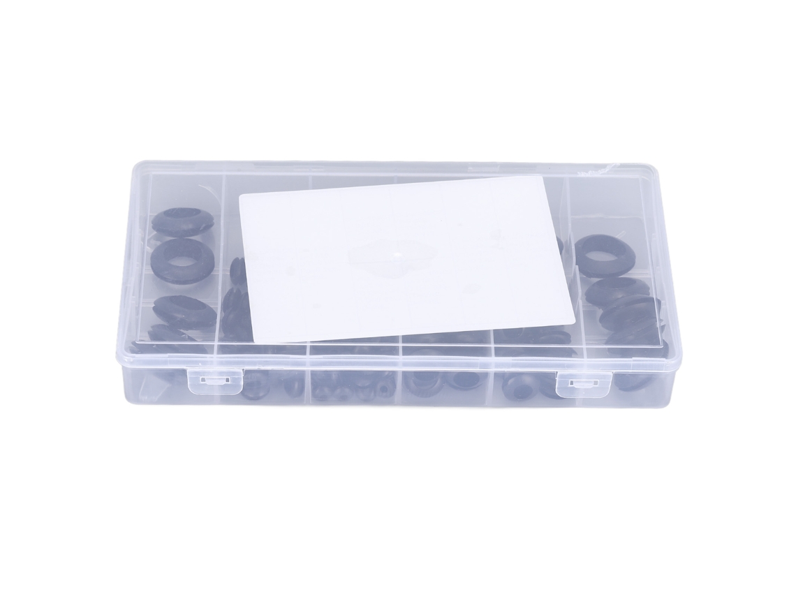 Kit com 180 peças de juntas de borracha sortidas para tampões de orifícios de cortinas corta-fogo, cilindros e válvulas.