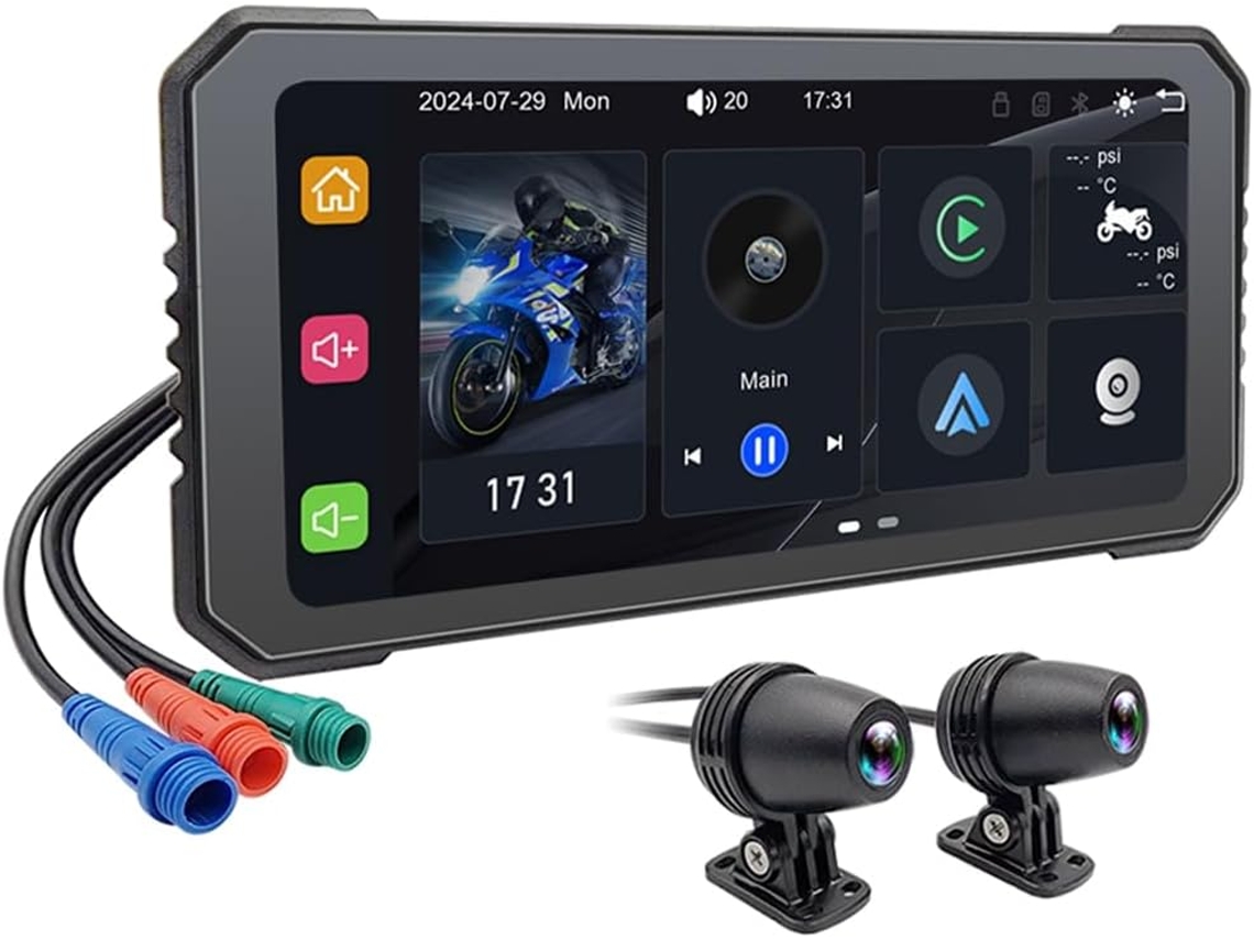 Dvr para Motocicleta de 6,25 Polegadas Sem Carplay para Android Auto com Gps e Monitor de Navegação. SFUSHOS