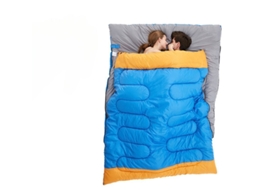 Saco de dormir duplo, quente e impermeável, azul PANOONA