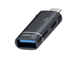 Adaptador 2 Em 1 Halinuia Tipo-c Para Usb + Entrada Áudio Tipo-c Multifunção