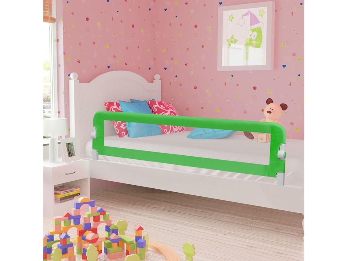 Vidaxl Barra De Segurança P/ Cama Infantil 180x42cm Poliéster Verde
