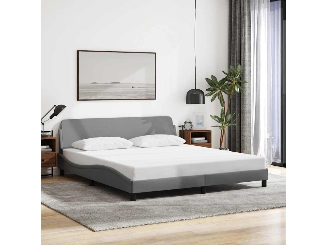 Vidaxl Estrutura de Cama Dover Cinza Claro 180x200 Cm em Tecido