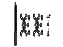 Suporte para Moto Puluz Pu495b e Bastão de Selfie de 150cm para GoPro Hero 12/11/10 e Insta360 One X4/X3/X2 previstos para 2026.