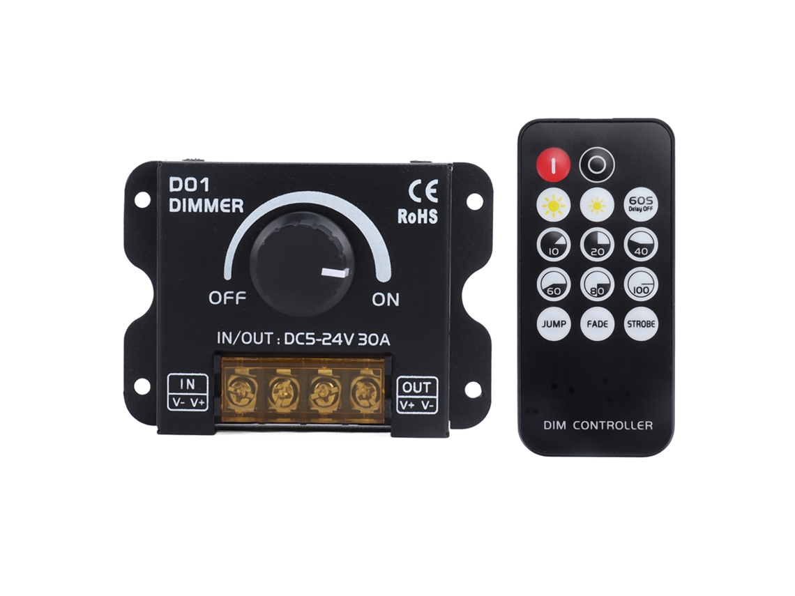 Controlador de Dimmer para Tiras Led com Controles Sem Fio 14 Teclas Dc5v 24v S/MARCA