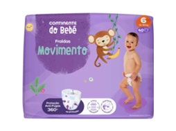Fraldas Movimento 13 18kg T6 Continente Do Bebê