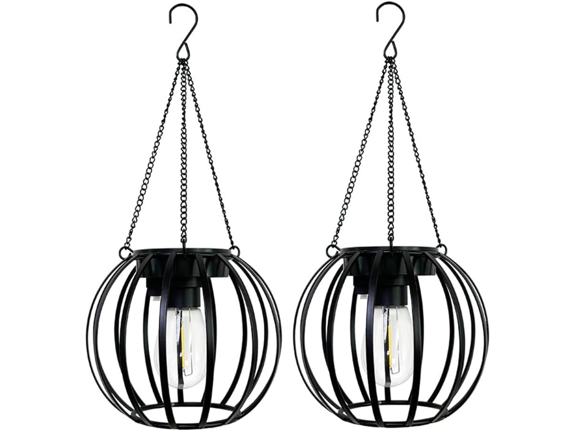 Lanternas Solares Para Exterior, Lanternas Solares De Metal, Luzes Solares Suspensas Mais Brilhantes Gokoco