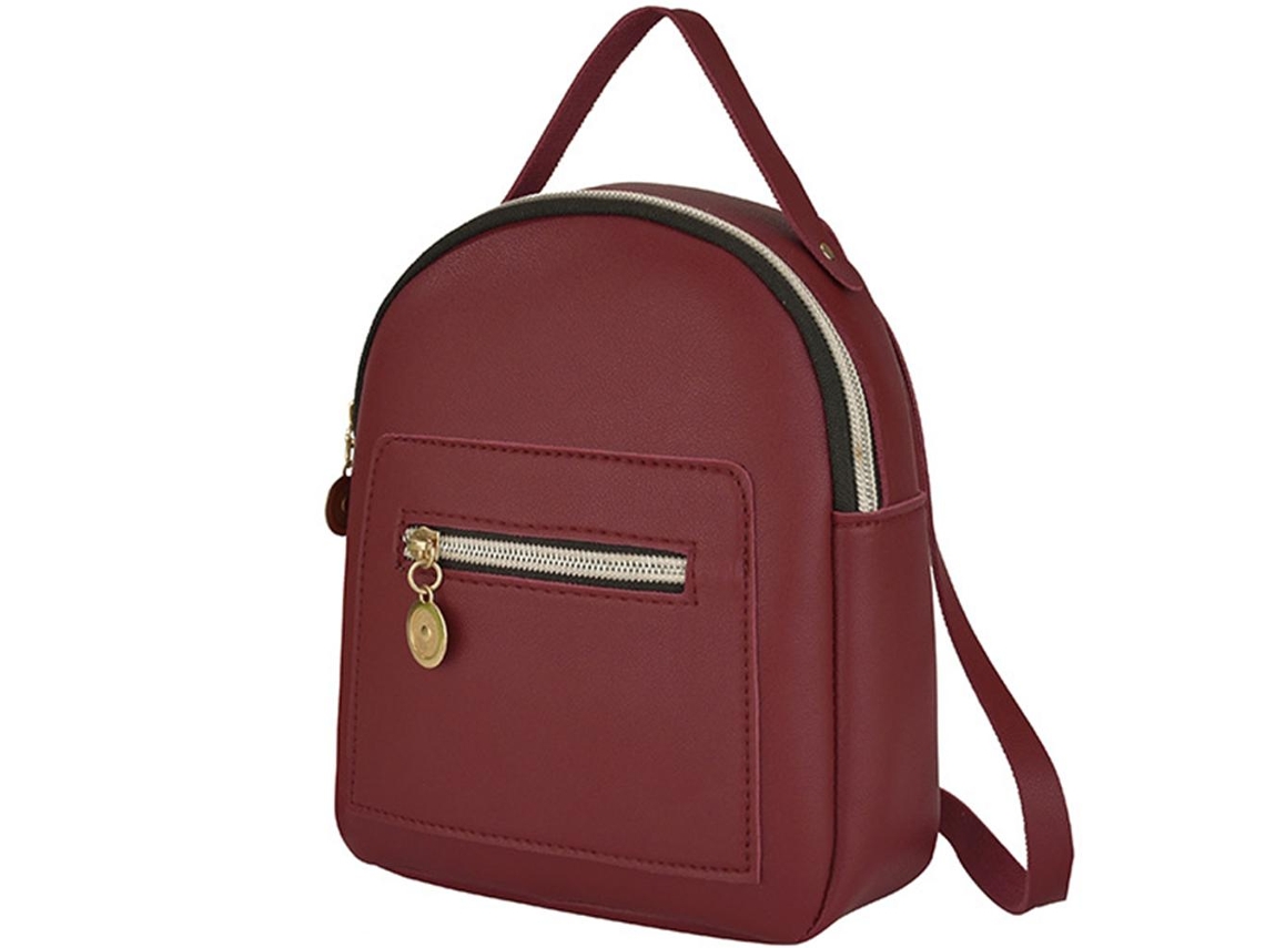 Mochila De Couro Pu Para Mulheres Casual Cute Daypack Com Bolsos Zipper Conversível Bolsa De Ombro