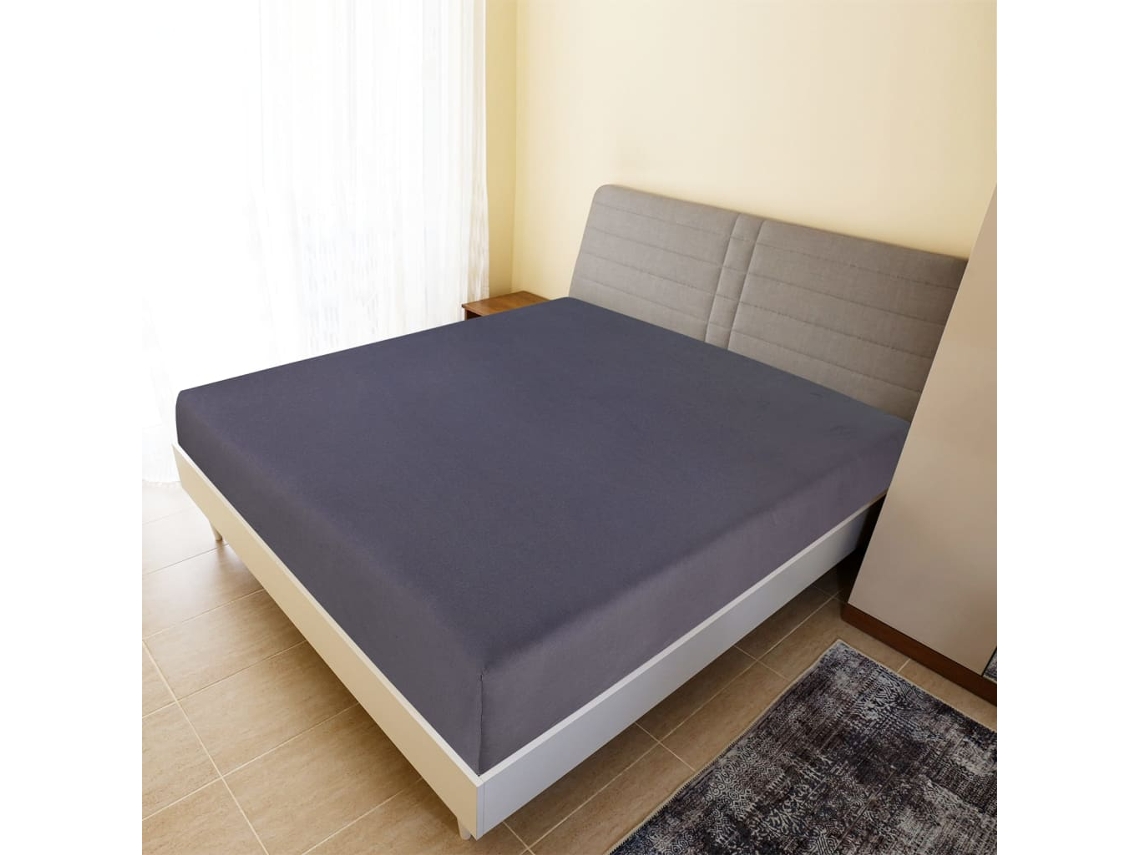 Vidaxl Lençóis Ajustáveis 2 Pcs 100x200 Cm Algodão Jersey Antracite
