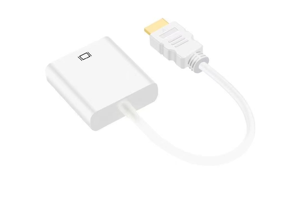 Cabo Adaptador Hdmi Para Vga Conversor Hdmi Para Vga Banhado A Ouro 1080p Branco*