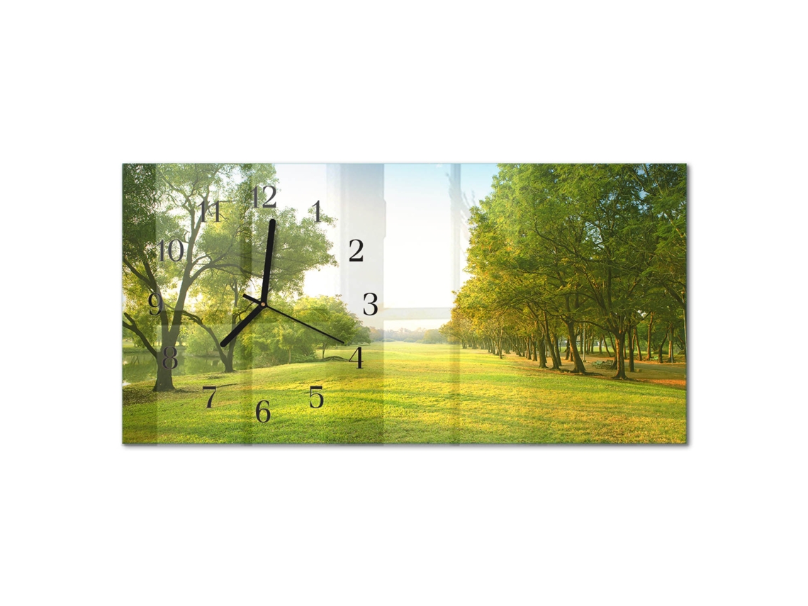 Relógio De Parede De Vidro Verde Espelharte (60x30cm)