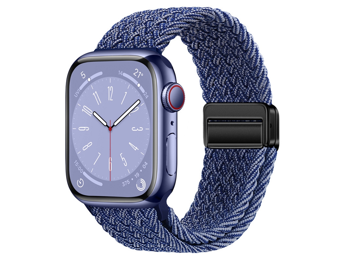 Bracelete Para Apple Watch 42/44/45/46/49mm Azul-branco Cuich
