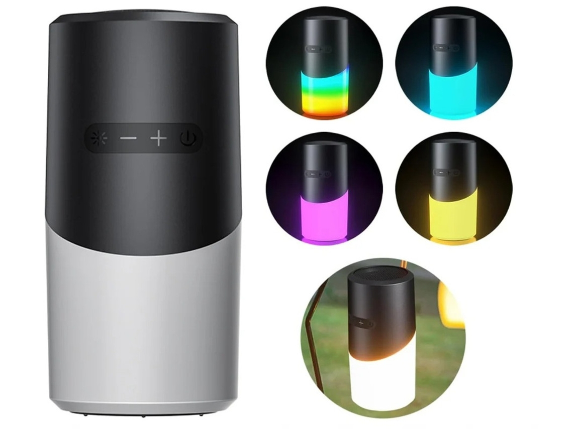 Alto Falante Bluetooth Portátil Com 7 Modos De Luz Predefinidos Bluetooth 5.3 Ipx5 Longo Alcance De 20 M Perfeito Para Camping Yizhood