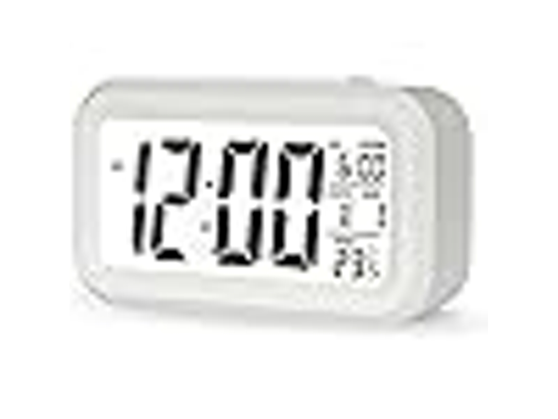 Despertador digital branco Brilvibera com visor LED