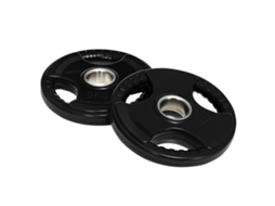 Disco de haltere de 5kg, kit 2 peças, com 3 pegas, revestimento de borracha, metal