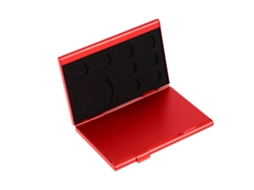 12 Slots Aluminium Storage Case Holder For Micro Sd Memory Card Tf Card LAXISCREED (red)