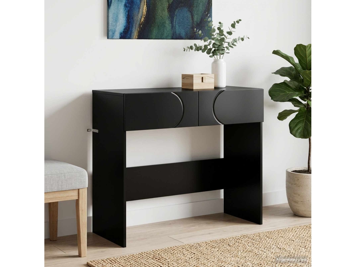 Vidaxl Mesa De Consola Preto 96,5 X 38 X 75 Cm Madeira Processada