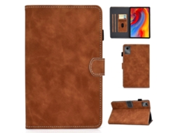Capa de couro à prova de choque Hengrongshen com suporte para cartão para Lenovo Tab M11 Xiaoxin Pad 11 2024 marrom