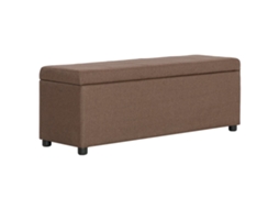 Vidaxl Banco C/ Compartimento De Arrumação 116 Cm Poliéster Castanho