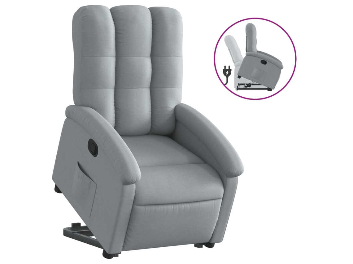 Stand Up Recliner Chair, Stand Up Recliner Chairs Vidaxl Cinzeto Tecido