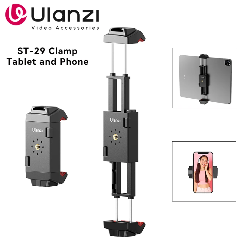 Suporte Universal Para Tablet E Celular St-29 Com Cold Shoe, Suporta Gravação Horizontal E Vertical