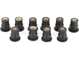Conjunto De 10 Porcas Borracha M5 Genéricas Com Insertos Latão,