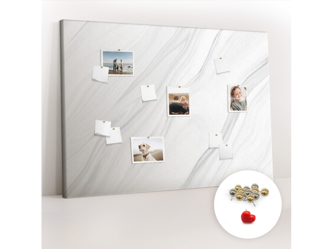 Quadro De Cortiça Com Impressão Mármore Decorativo Para O Corredor Espelharte (140x100 Cm)