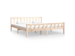 Bed Frame, Bed Frames Vidaxl Marrom Madeira (160 X 200 Cm)