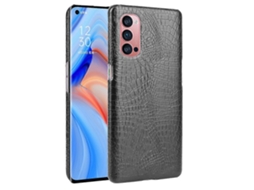 Capa Resistente A Impactos Com Textura De Crocodilo Em Pc + Pu Para Oppo Reno4 Pro