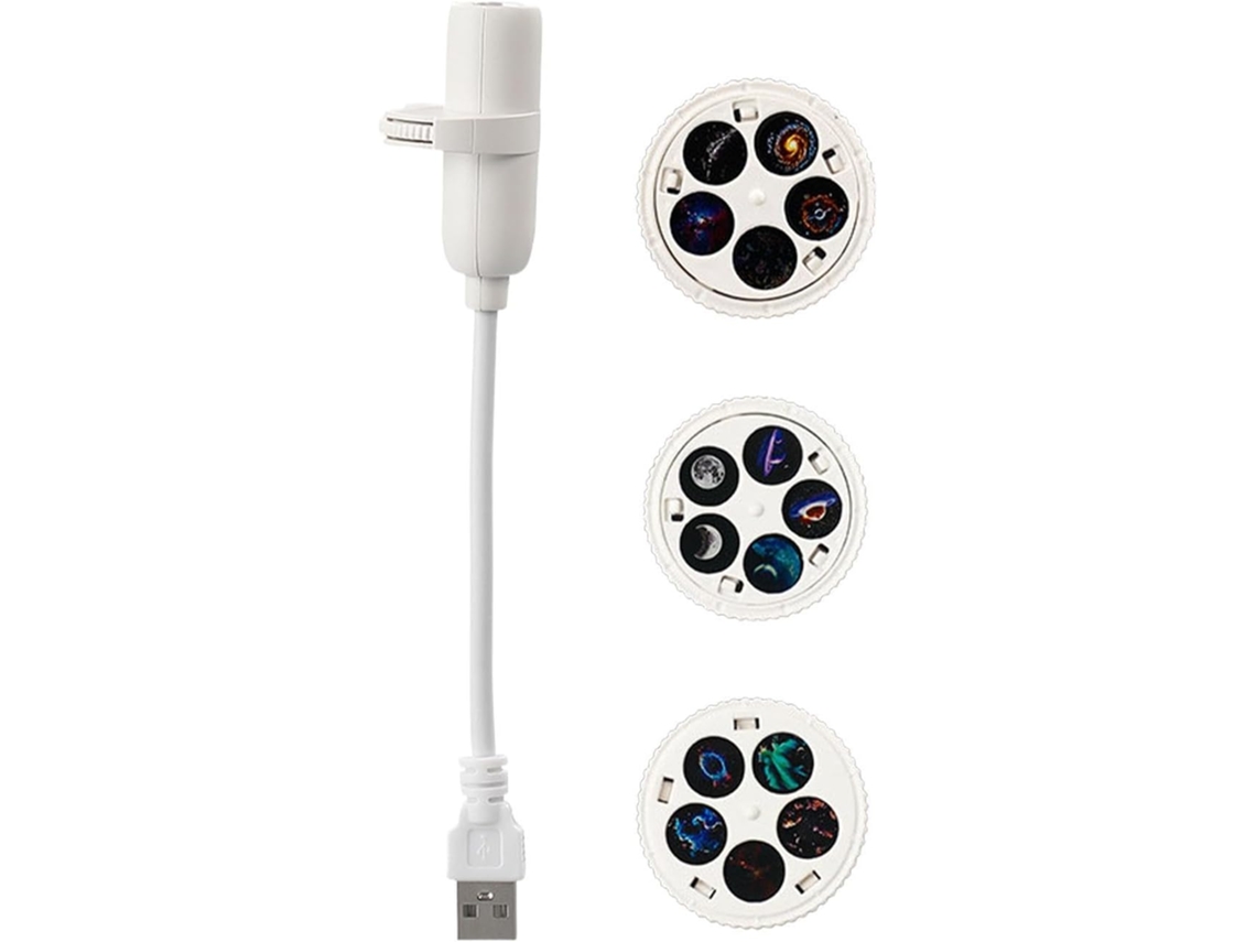 Projetor De Luz Noturna Com 15 Padrões, Rotação E Alimentação Usb.