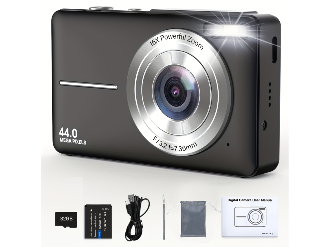 Câmera Digital Compacta 1080p Dc403 Preta Brilvibera