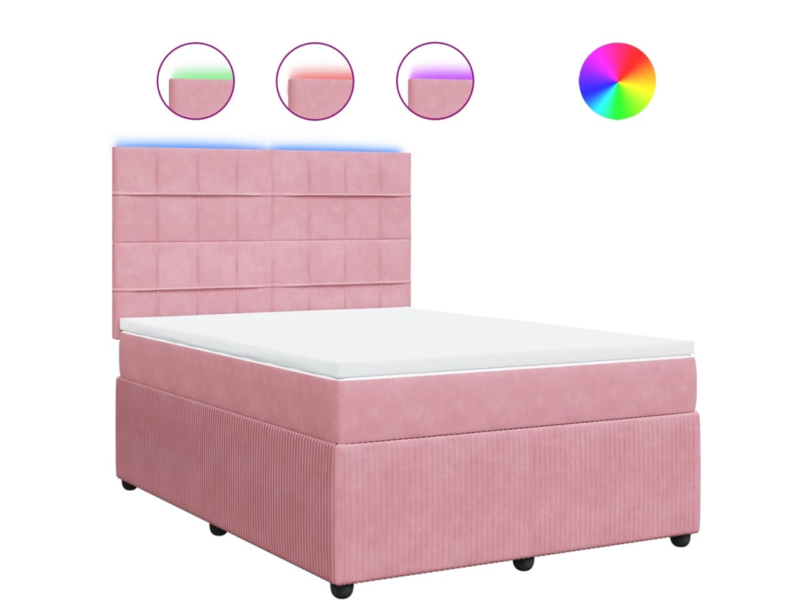 Box Spring Bed, Box Spring Beds Vidaxl Cor-de-rosa Veludo (160 X 200 Cm)