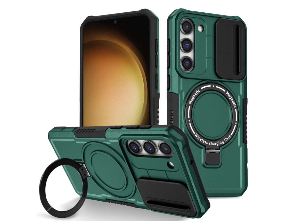 Capa Zruxe Compativel Com Samsung Galaxy S23 5g (camshield - Magsafe - Tpu - Híbrido - Pc - Verde Escuro)