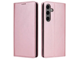 Capa De Couro Com Bloqueio Rfid E Fecho Magnético Para Samsung Galaxy S24