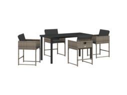 Conjunto 5 Conjunto De Jantar Moderno Vidaxl Cinzento Vime Pe (140 X 70 X 73 Cm)