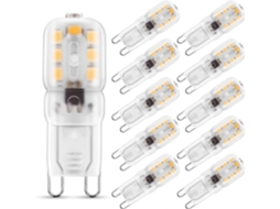 Rebe bombilla Led G9 2w 3000k Branco Quente 200lm 220v Equivalente a 25w Halógeno 360° Pacote de 10 Classe Energética A+