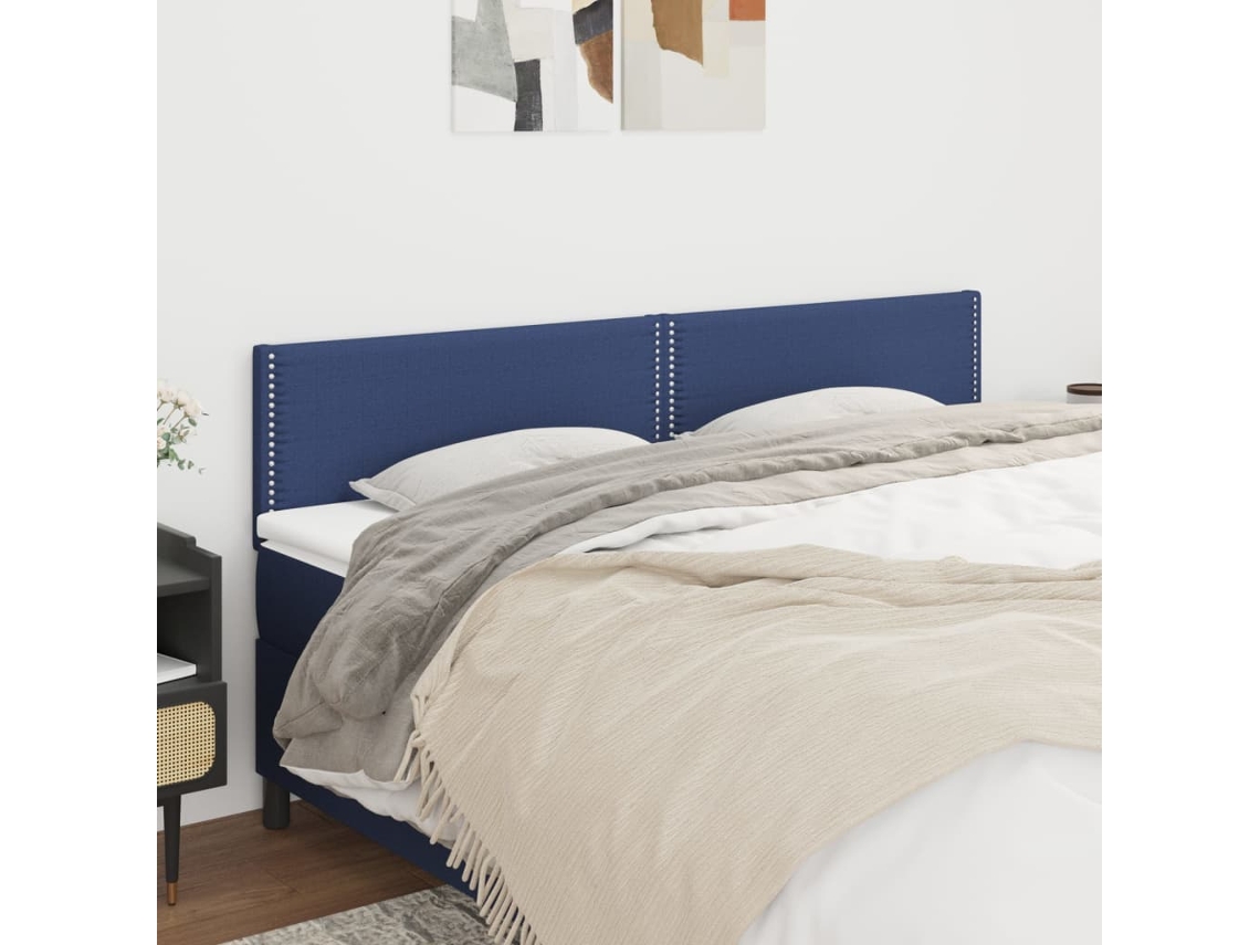 Vidaxl Cabeceiras Azul 200x5x78/88 Cm Tecido