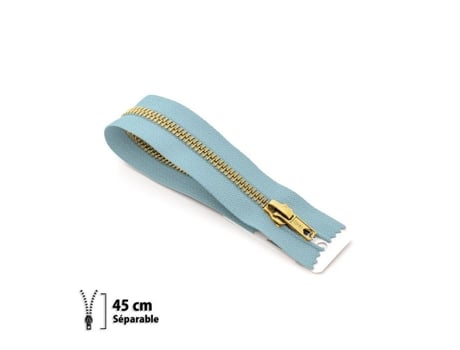 Zíper de latão Z19, separável, 6 mm, 45 cm, Eclair