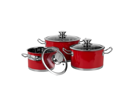 Trem de Cozinha VINTAGE CUISINE BY COOKING (6 Peças - Aço Inoxidável - Vermelho)
