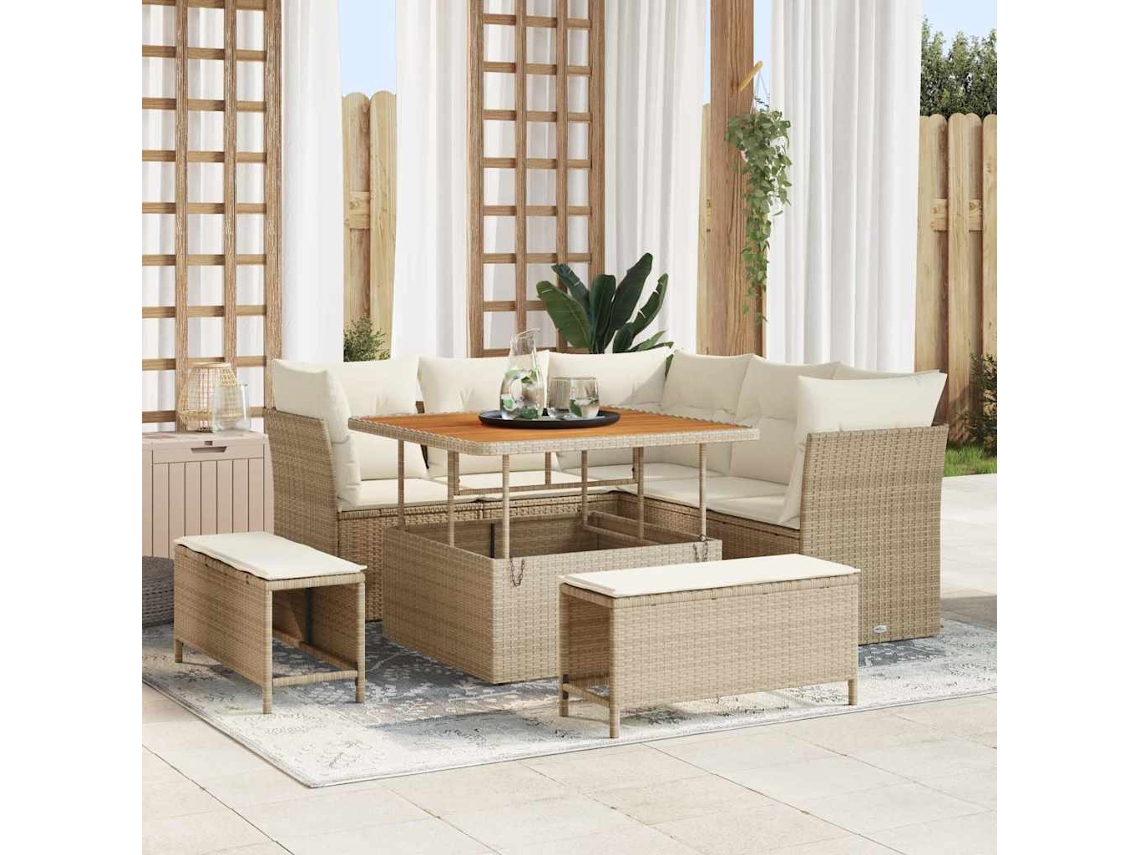 Vidaxl Conjunto De Sofá De Jardim 8 Unid. 5-número De Lugares