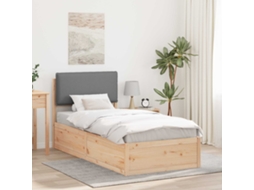 Vidaxl Estrutura de Cama com Cabeceira Estofada Cinzento claro