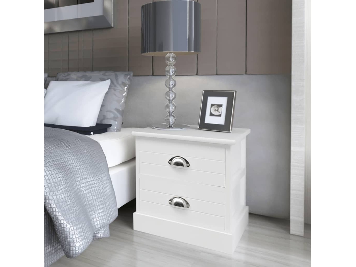 Vidaxl Mesas De Cabeceira Estilo Francês 2 Pcs Branco