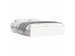 Bed Frame, Bed Frames Vidaxl Branco Madeira Processada (140 X 200 Cm)