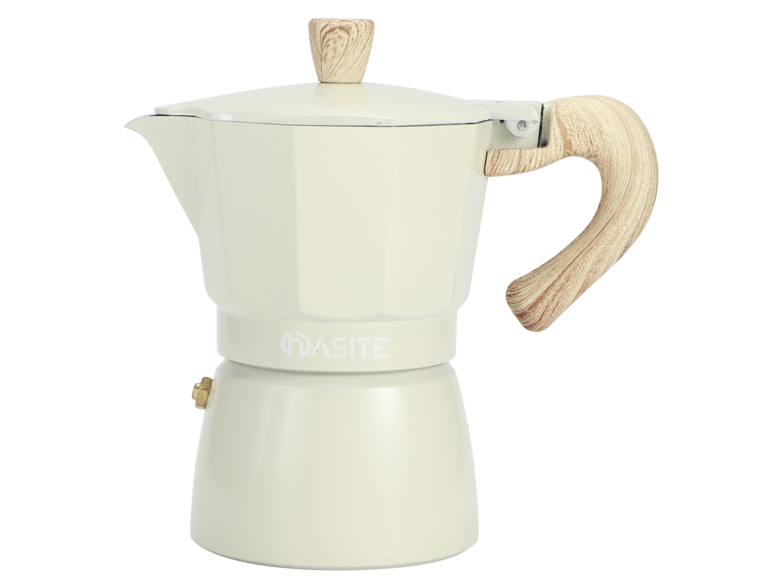 Cafeteira Moka Octogonal De Alumínio 150ml Amarelo Claro Para Casa E Cafeteria Brilvibera