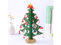 Árvore De Natal Decorativa De Madeira De 30 Cm Para Mesa, Conjunto De Brinquedos Natalinos Com 24 Mini Acessórios. Aquaforge (12 Polegadas)