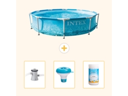 Intex Piscina Com Estrutura Redonda - 305x76 Cm - 4-peças Scb77