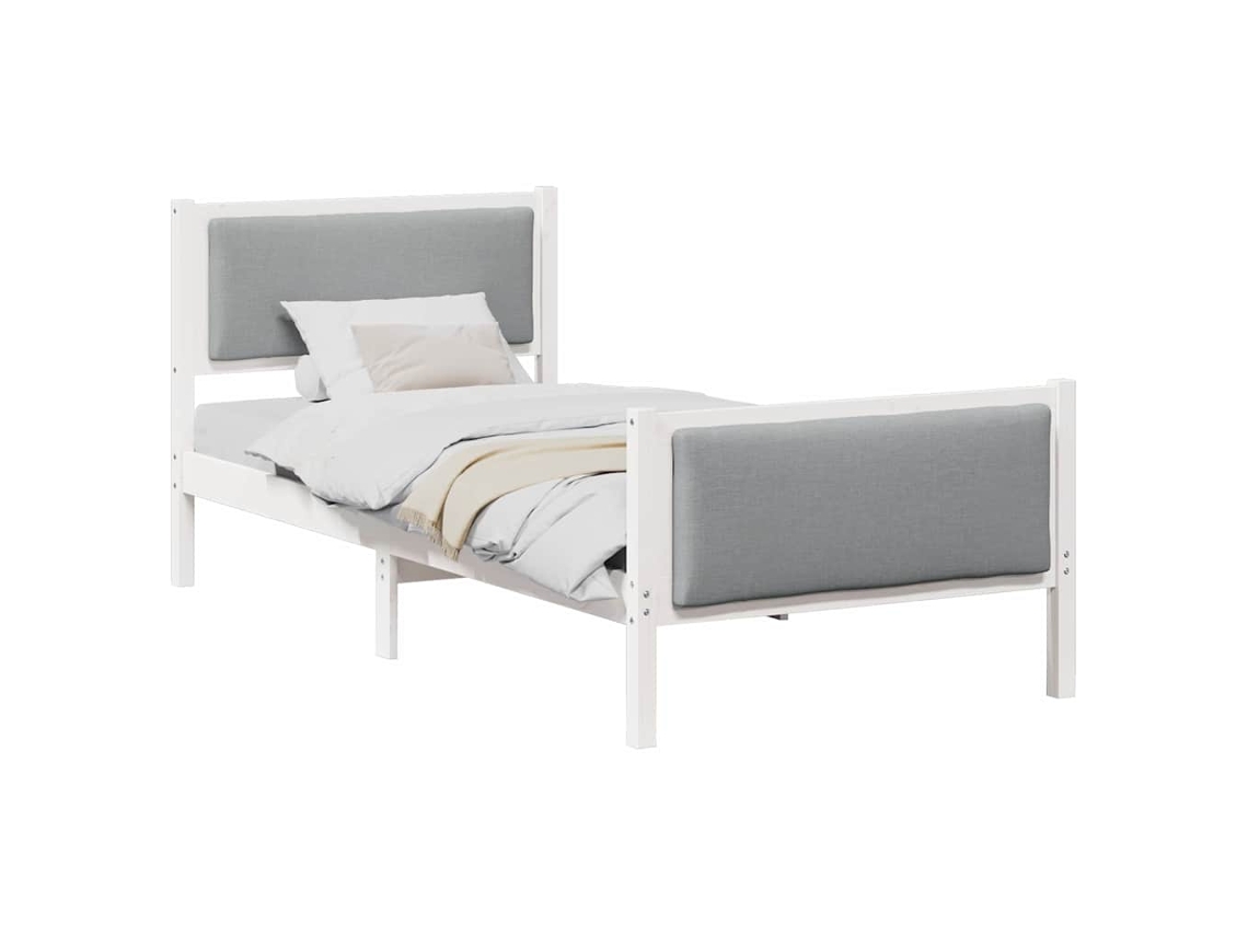 Estrutura da Cama Cinzento claro 90 X 200 Cm Tecido MAISON EXCLUSIVE