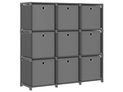 Display Shelf, Display Shelves Vidaxl Cinzeto Tecido (9 Cubos )